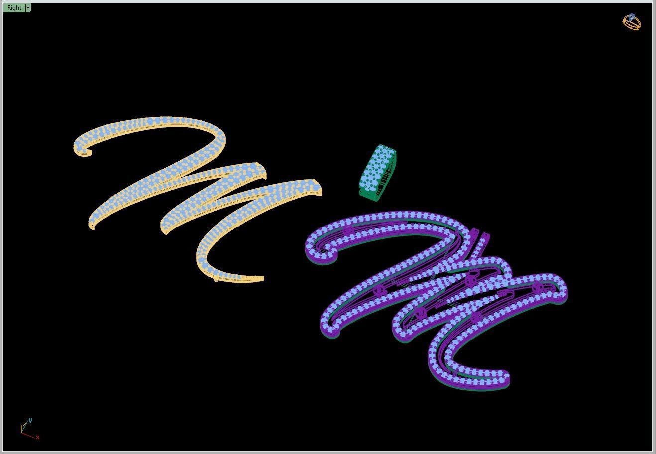 Custom Initial M Letter Diamond Pendant A to Z Alphabet Necklace 3D print model_12