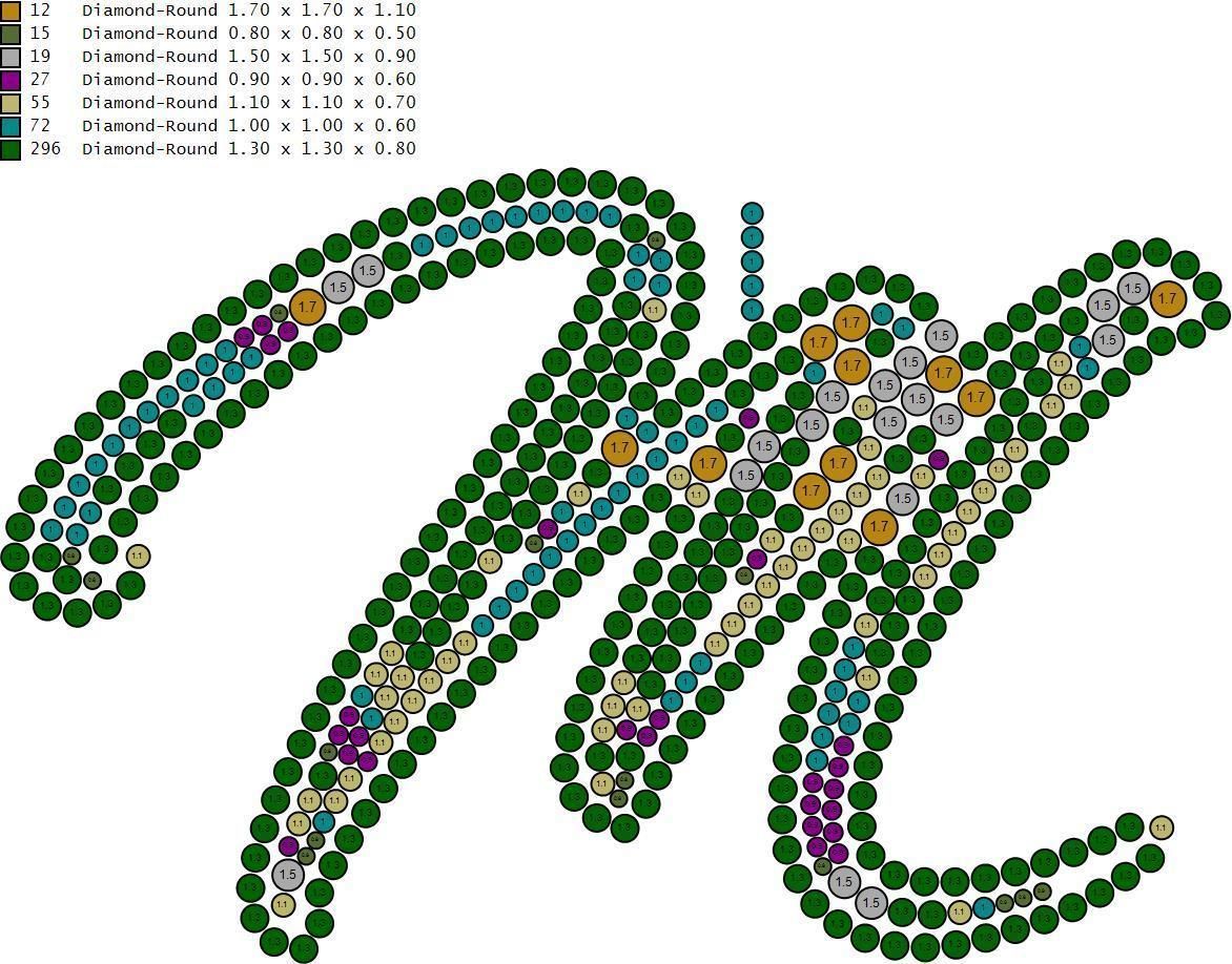 Custom Initial M Letter Diamond Pendant A to Z Alphabet Necklace 3D print model_14