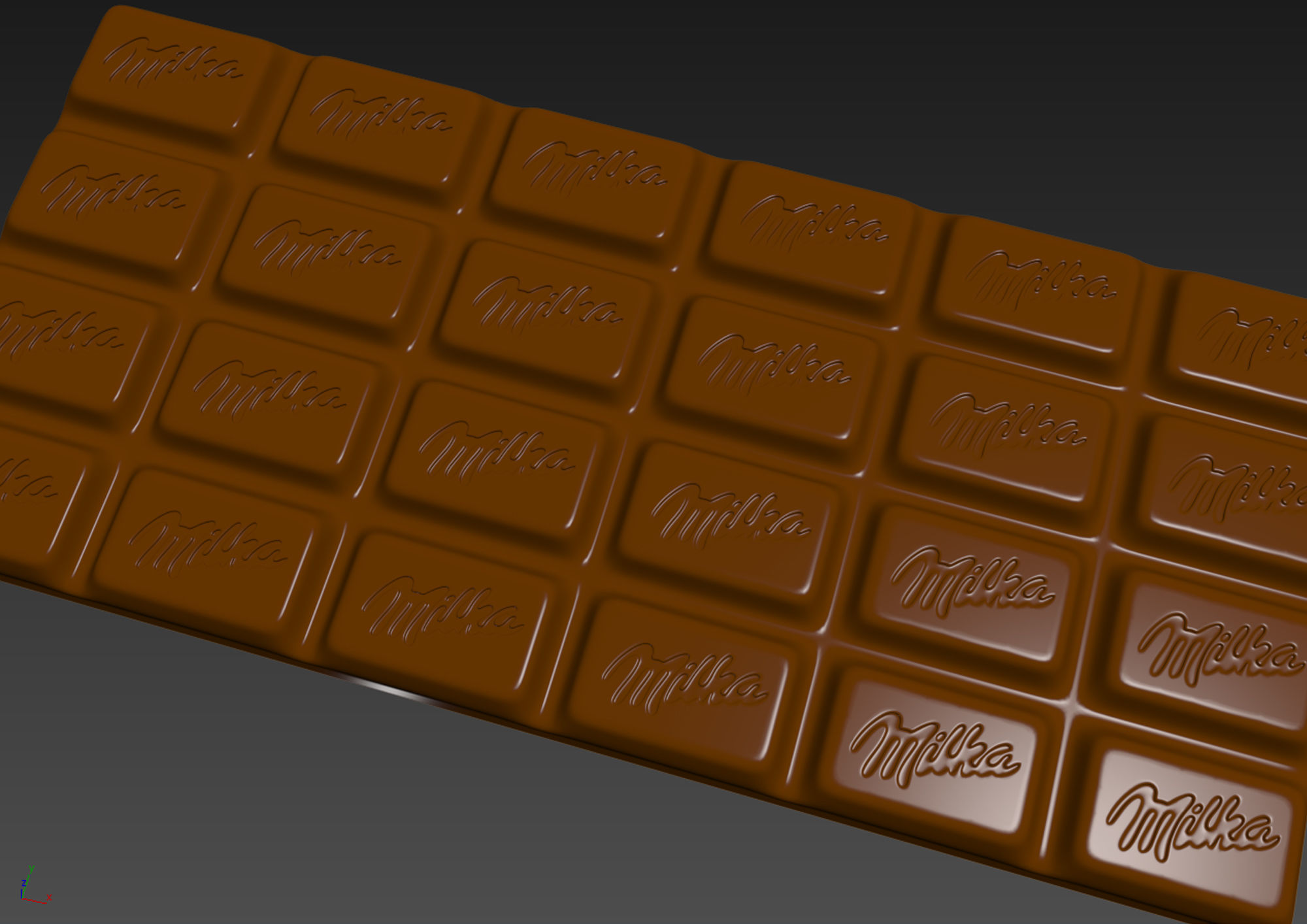 Milka Chocolate Bar 3D model_10