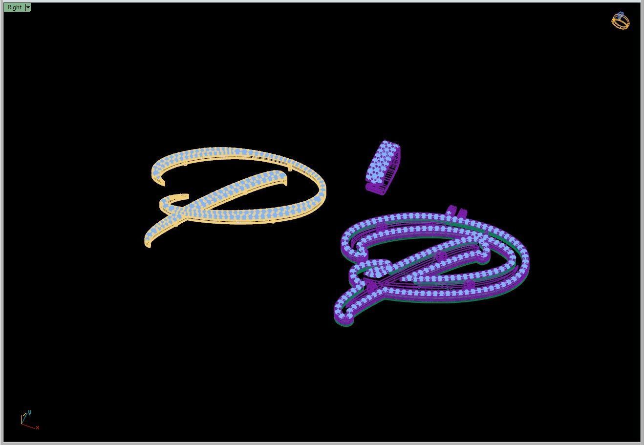 Custom Initial P Letter Diamond Pendant A to Z Alphabet Necklace 3D print model_12