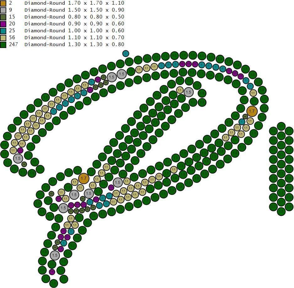 Custom Initial P Letter Diamond Pendant A to Z Alphabet Necklace 3D print model_14