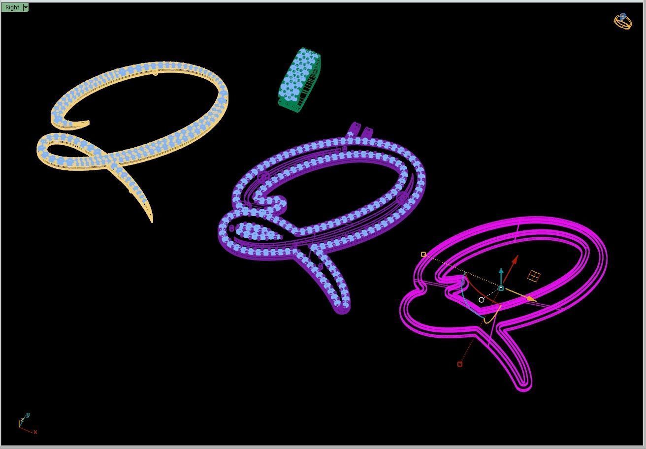 Custom Initial Q Letter Diamond Pendant A to Z Alphabet Necklace 3D print model_13