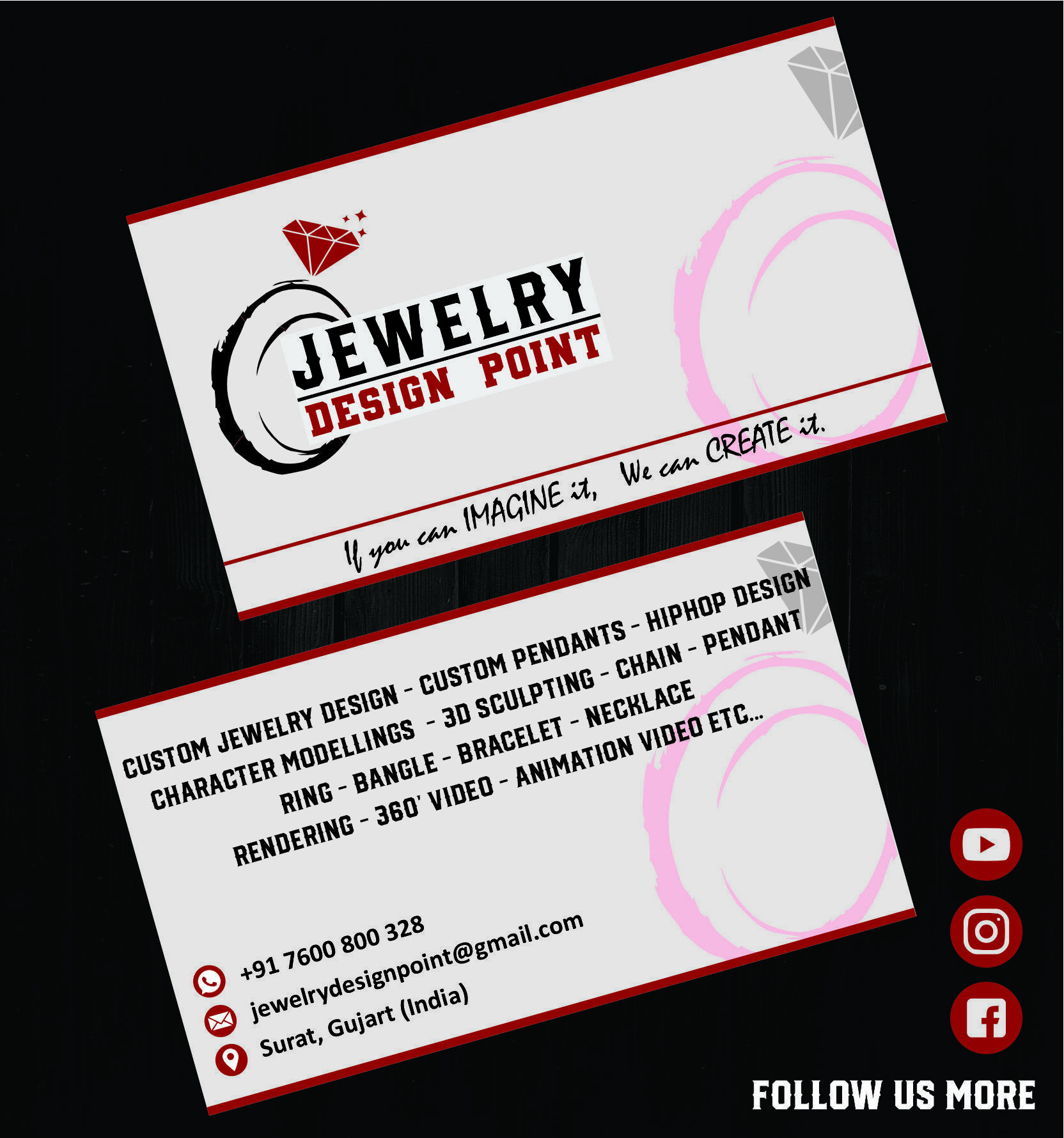 Custom Initial Q Letter Diamond Pendant A to Z Alphabet Necklace 3D print model_17