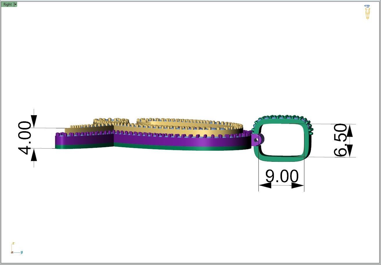 Custom Initial Q Letter Diamond Pendant A to Z Alphabet Necklace 3D print model_7