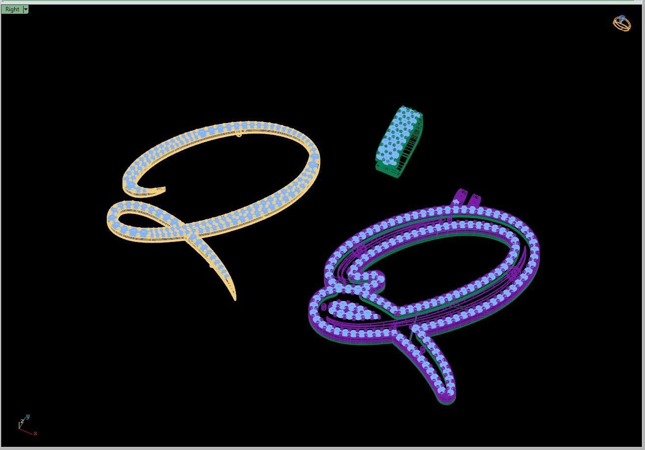 Custom Initial Q Letter Diamond Pendant A to Z Alphabet Necklace 3D print model_12