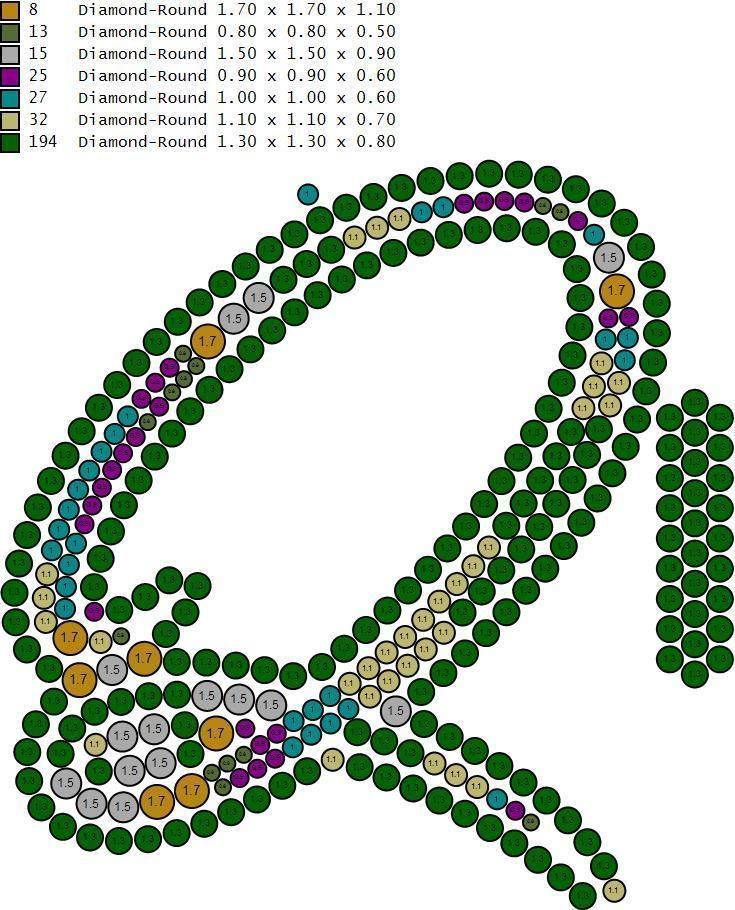 Custom Initial Q Letter Diamond Pendant A to Z Alphabet Necklace 3D print model_14