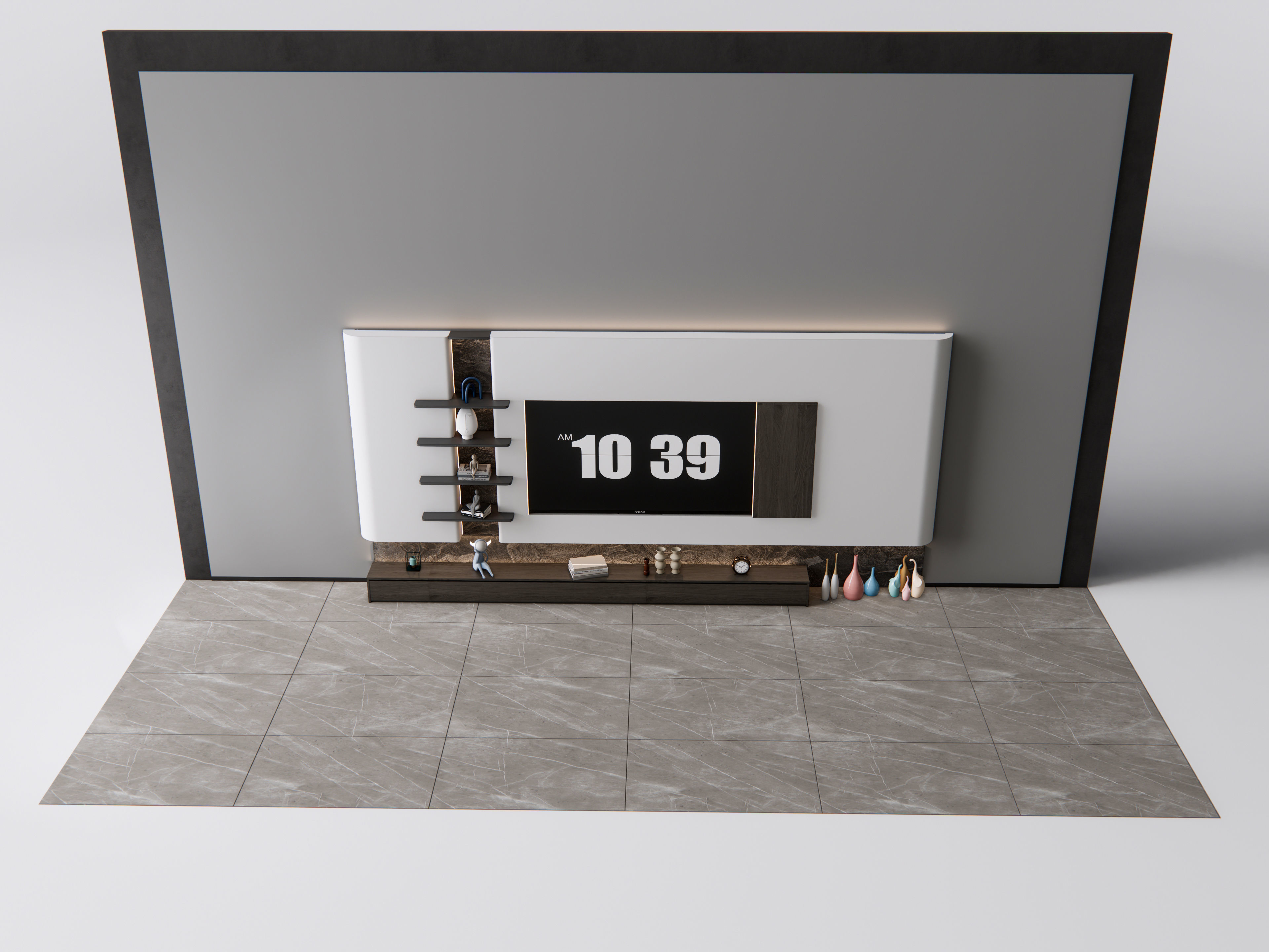 TV wall 3 3D model_1