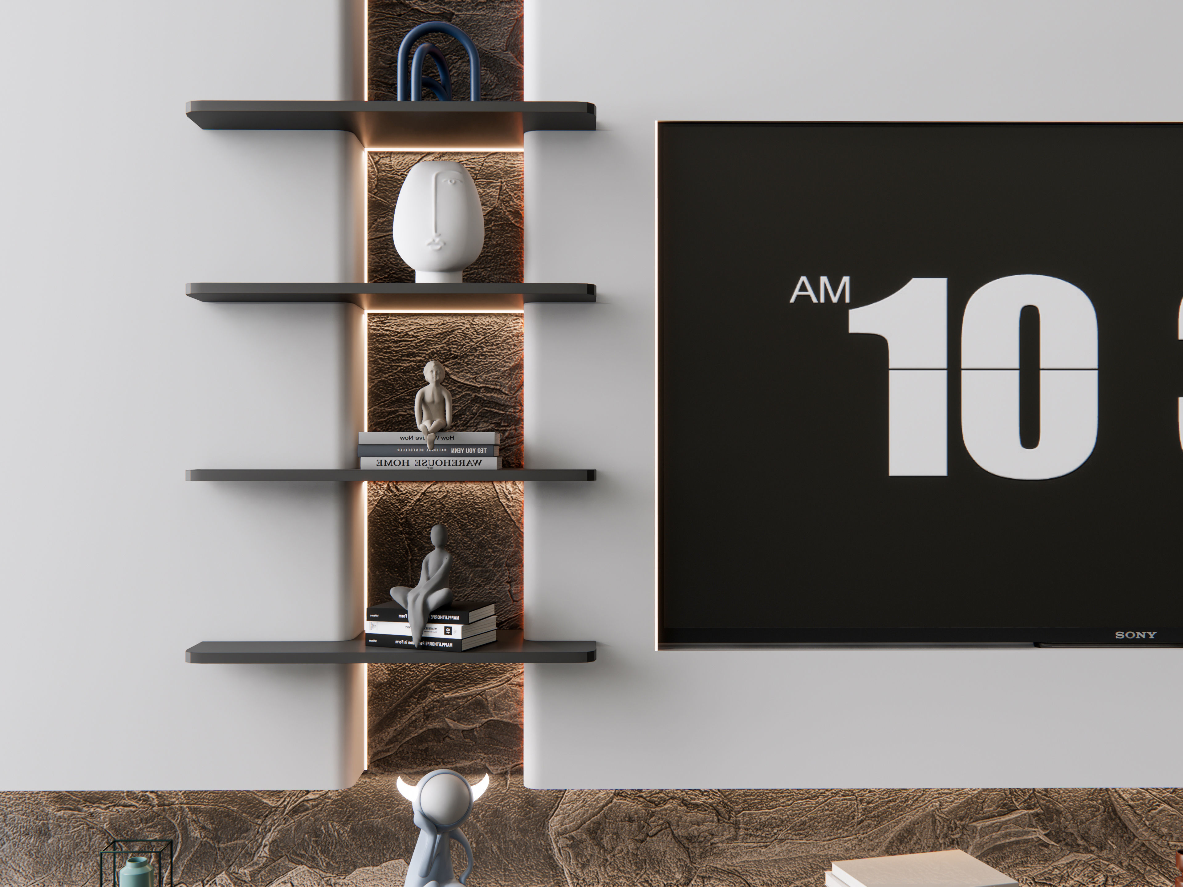 TV wall 3 3D model_4