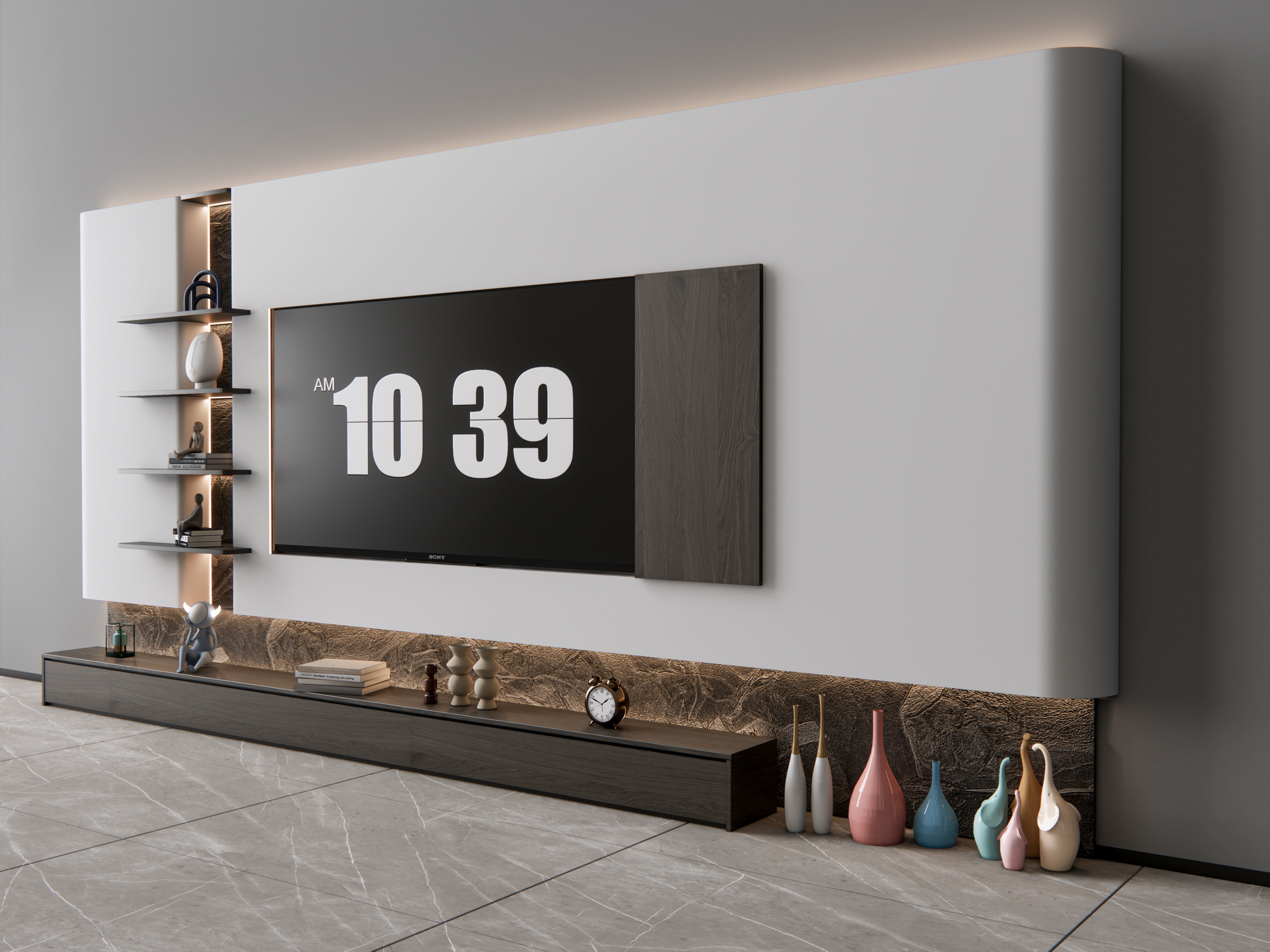 TV wall 3 3D model_10