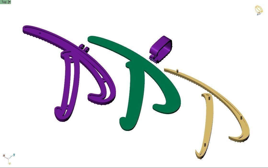 Custom Initial T Letter Diamond Pendant A to Z Alphabet Necklace 3D print model_10