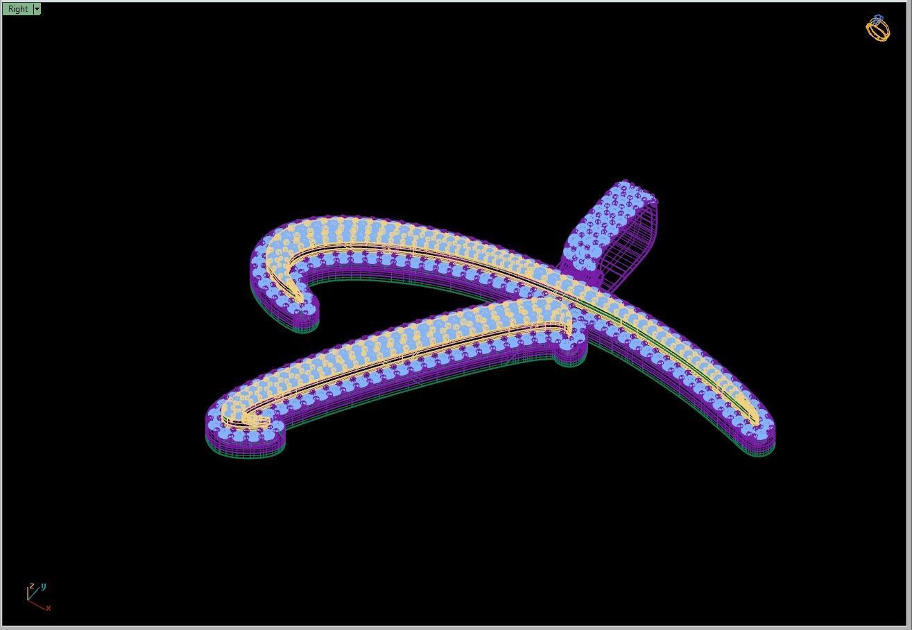 Custom Initial T Letter Diamond Pendant A to Z Alphabet Necklace 3D print model_11