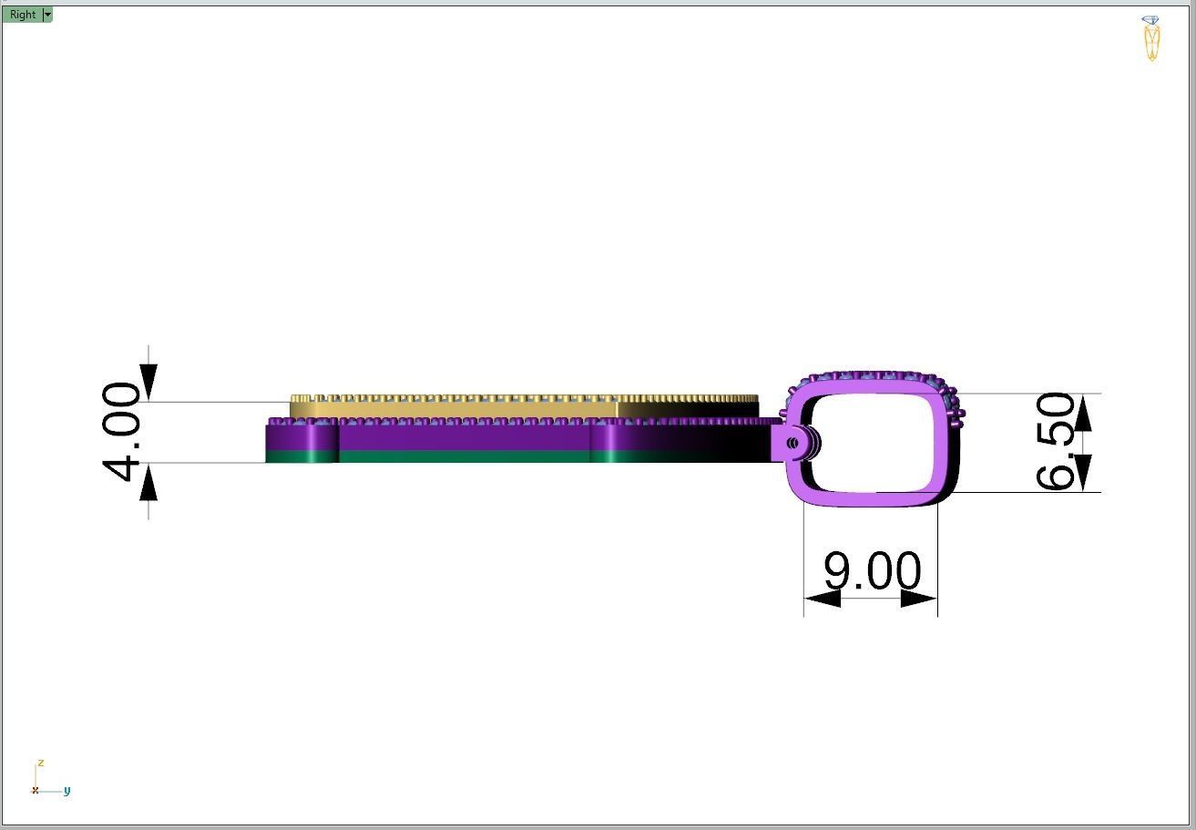 Custom Initial T Letter Diamond Pendant A to Z Alphabet Necklace 3D print model_7