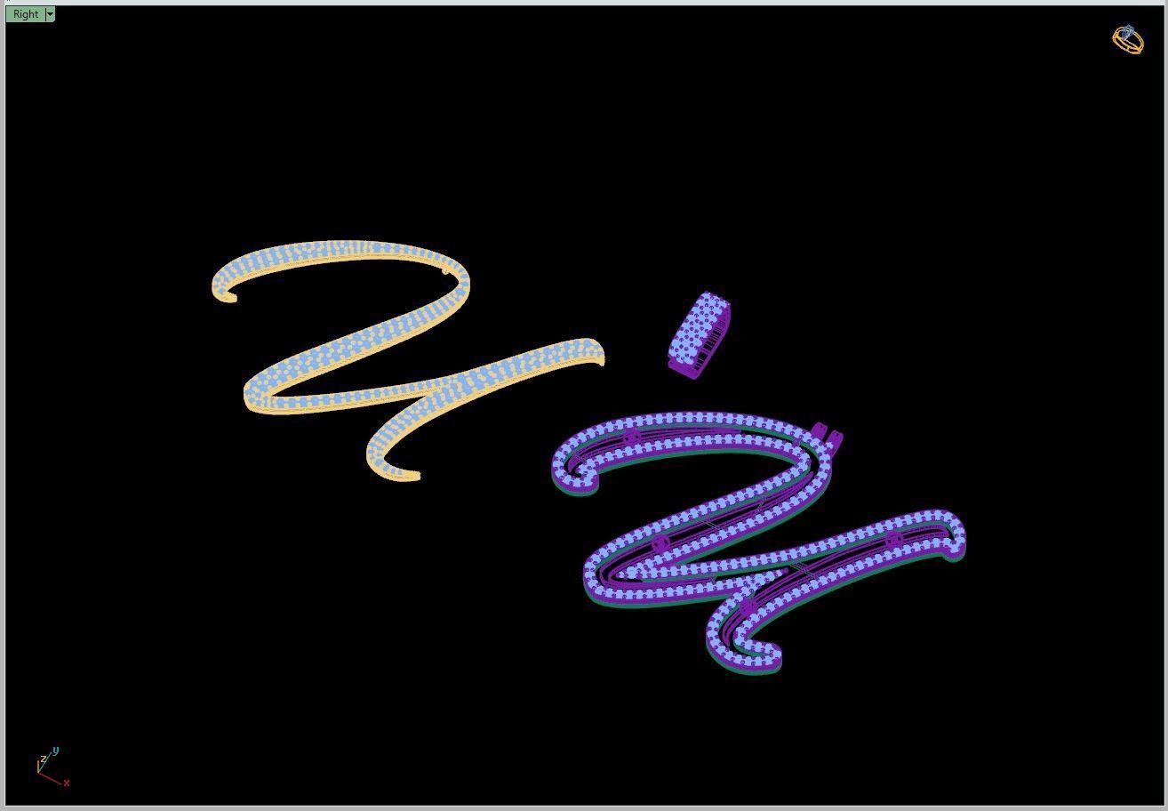 Custom Initial U Letter Diamond Pendant A to Z Alphabet Necklace 3D print model_12