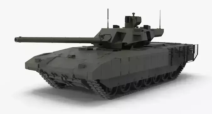 T-14 Armata Green Clean No Logo Low-poly 3D model