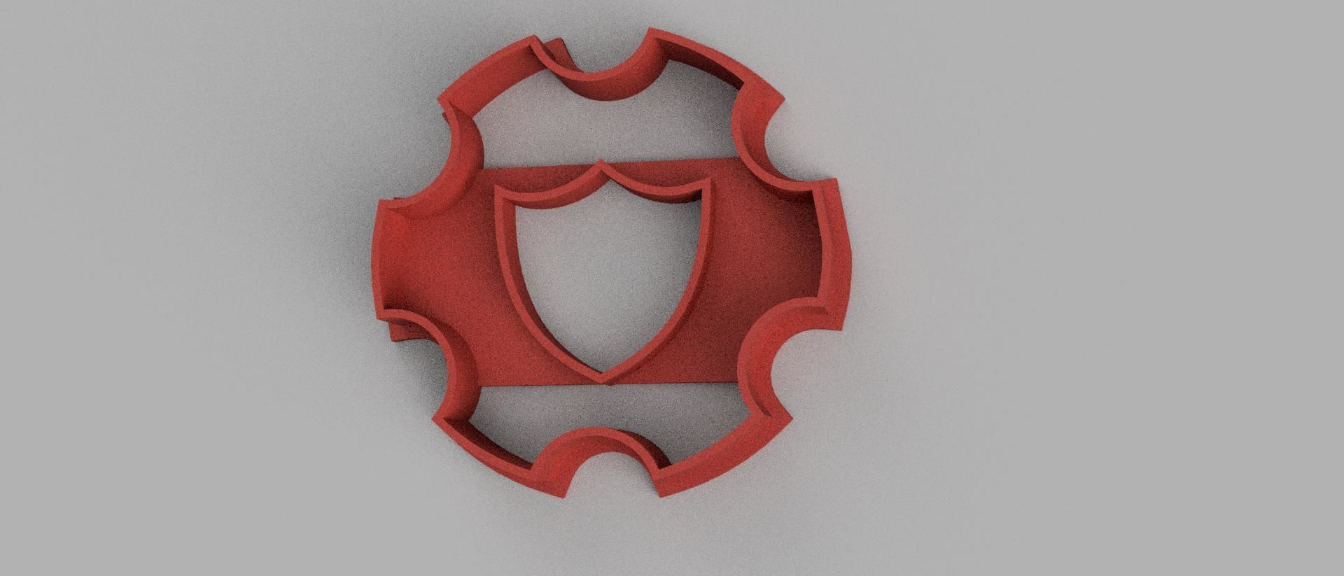 SET 5 COOKIE CUTTER 3D print model shield fire shark turtle 3D print model_1