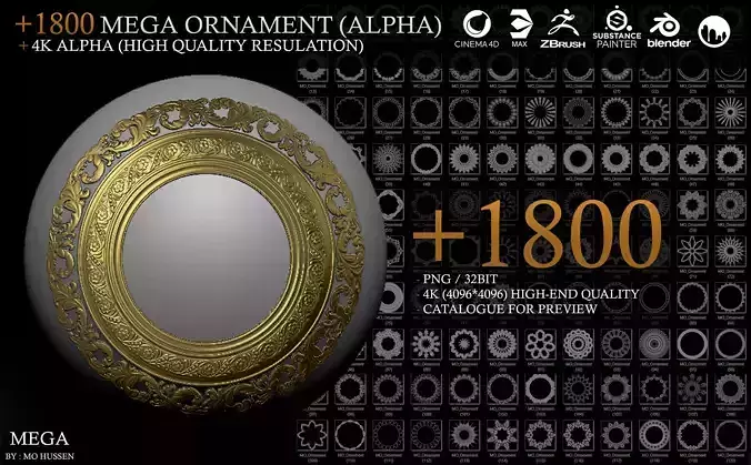 Mega Ornaments 1800 4K ALPHA