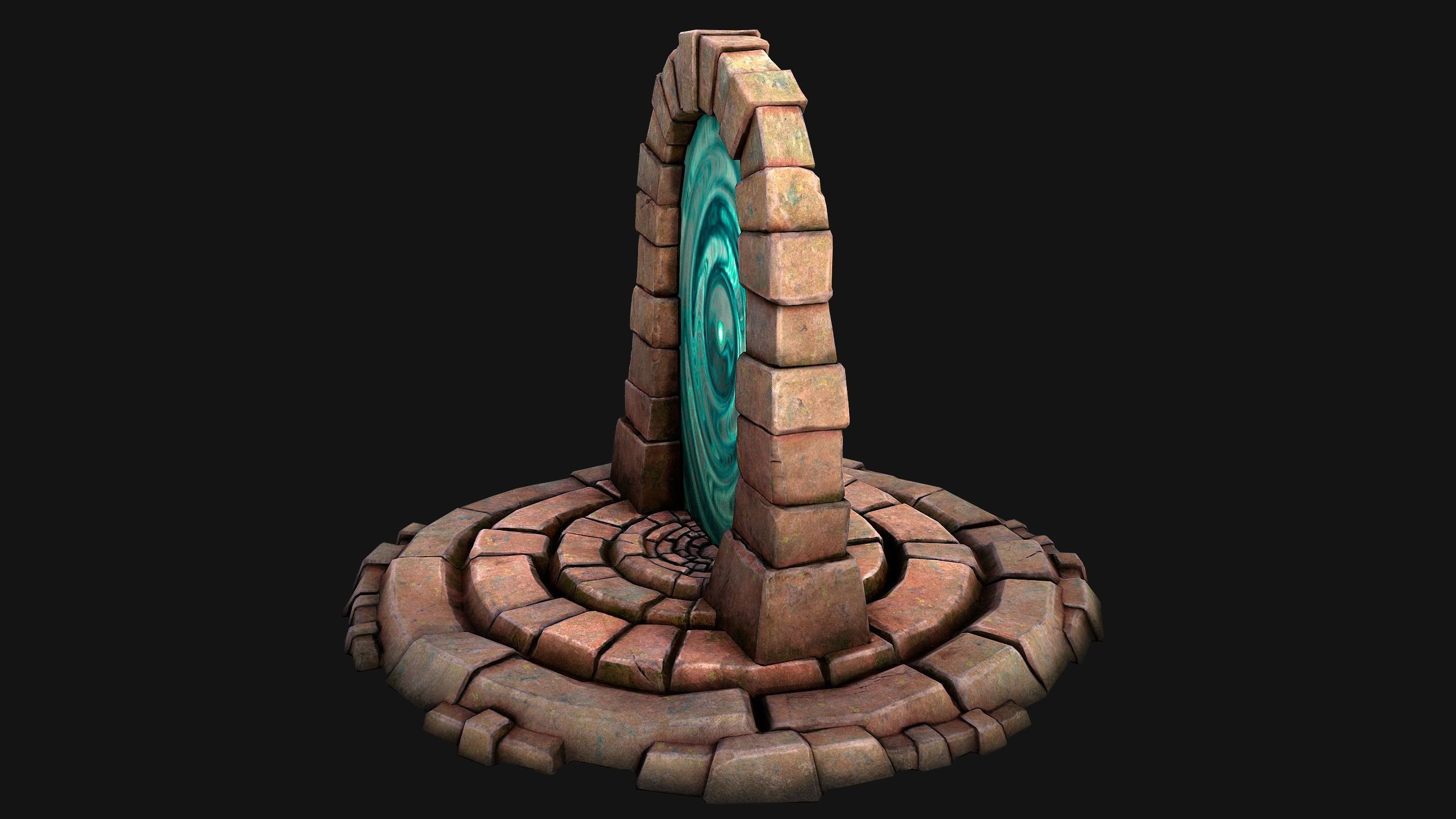 Medieval Portal Teleport in Jungle Ruins for Unreal and Unity Low-poly 3D model_13