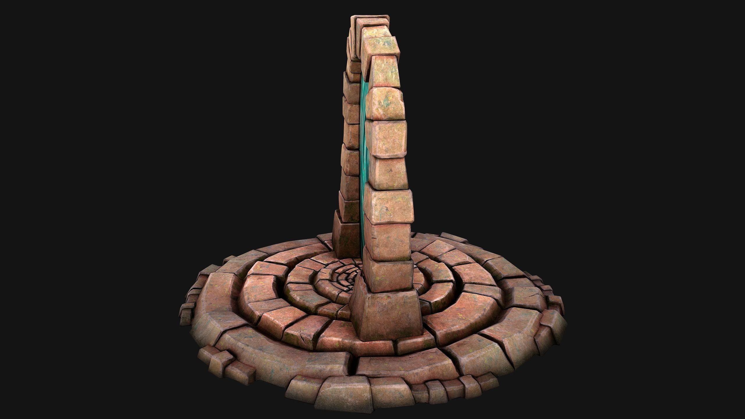 Medieval Portal Teleport in Jungle Ruins for Unreal and Unity Low-poly 3D model_14