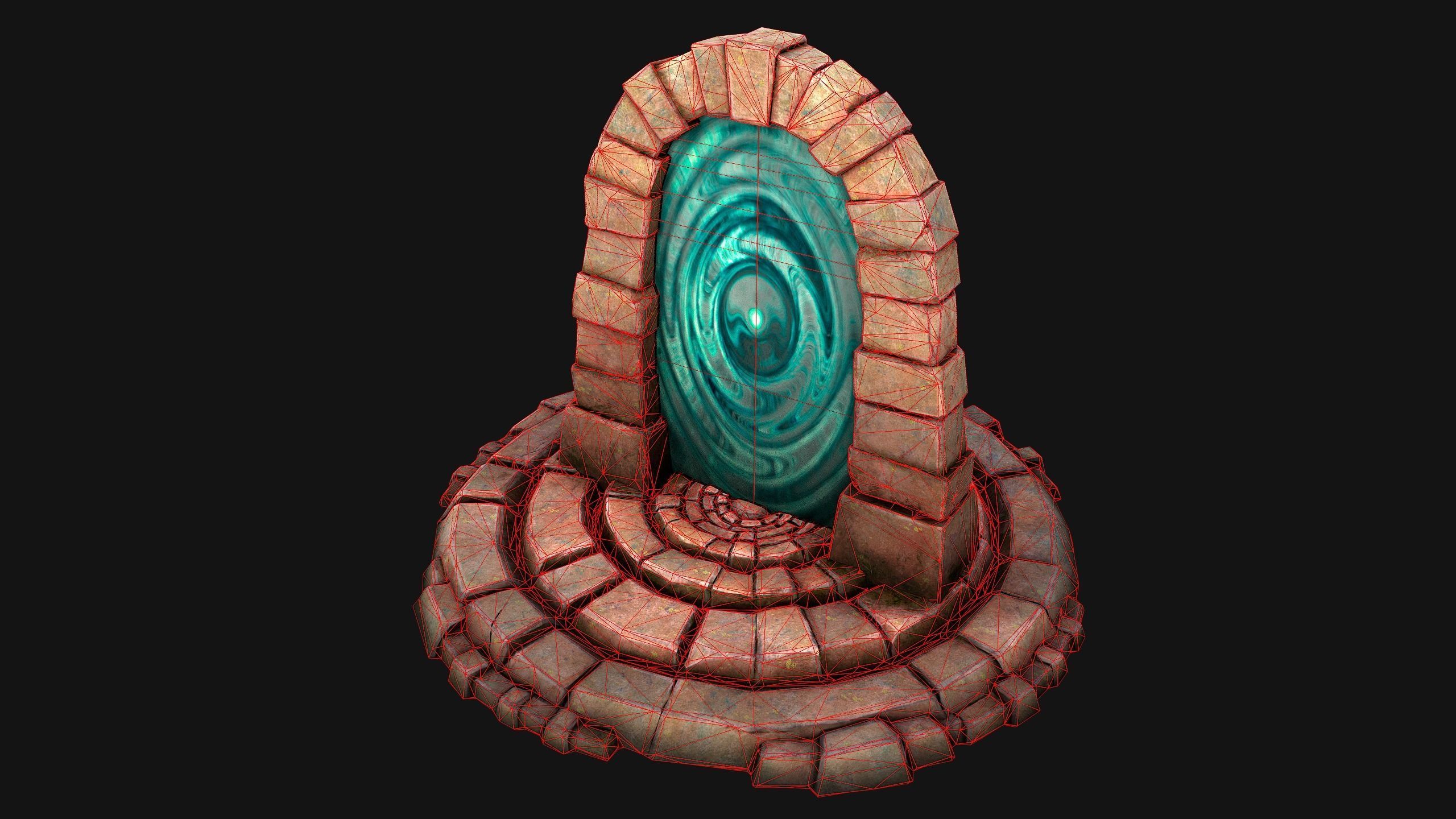 Medieval Portal Teleport in Jungle Ruins for Unreal and Unity Low-poly 3D model_25