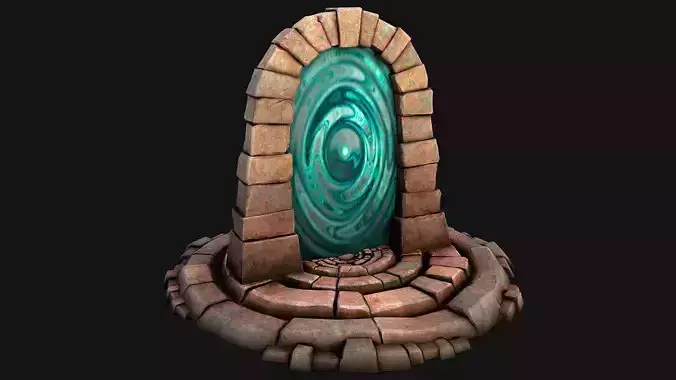 Medieval Portal Teleport in Jungle Ruins for Unreal and Unity Low-poly 3D model