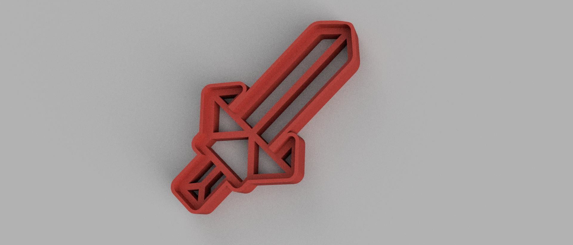 SET 5 COOKIE CUTTER 3D print model sword sun toilet 3D print model_2
