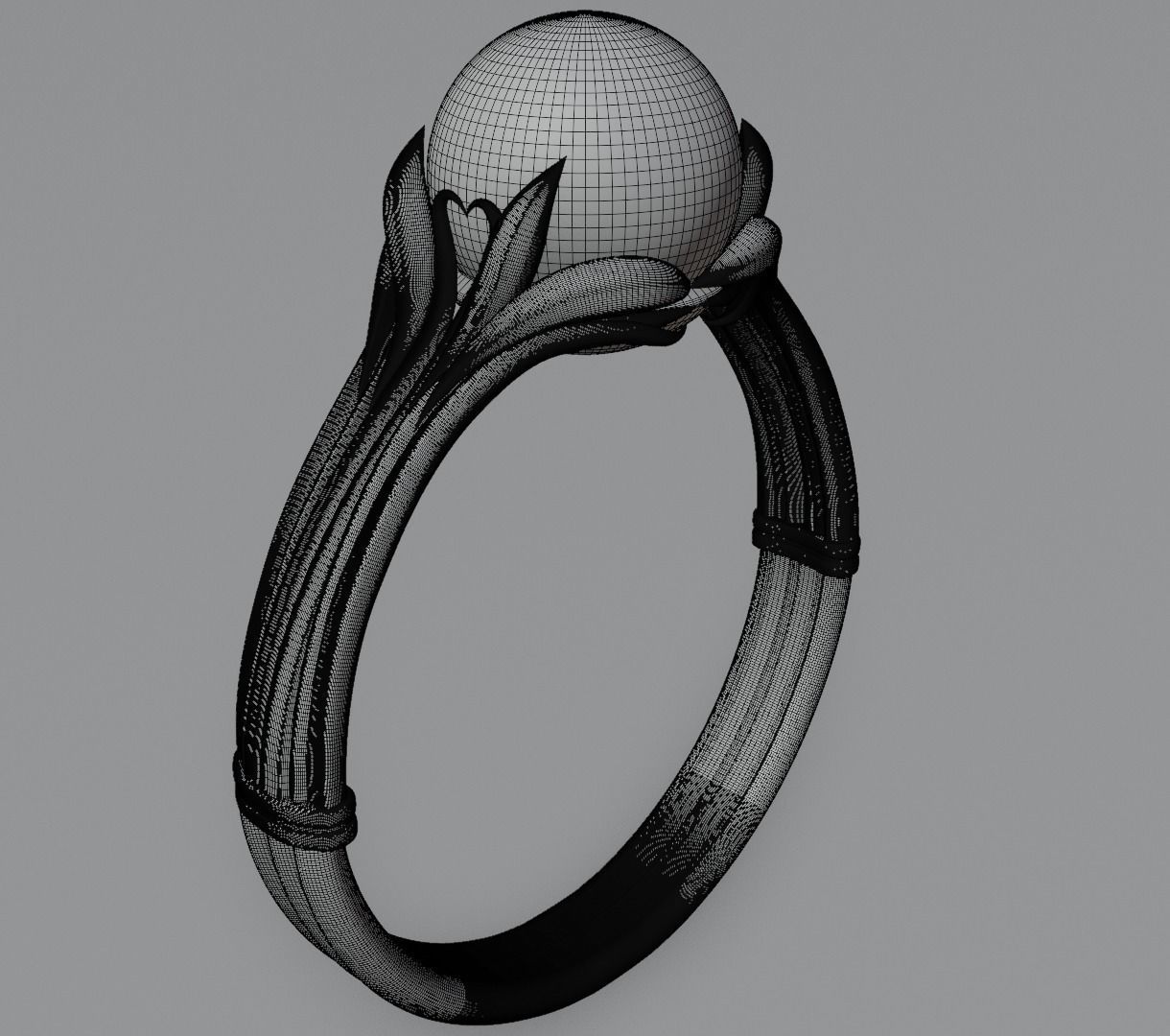 Pearl ring set 3D model collectible models 3D model_29