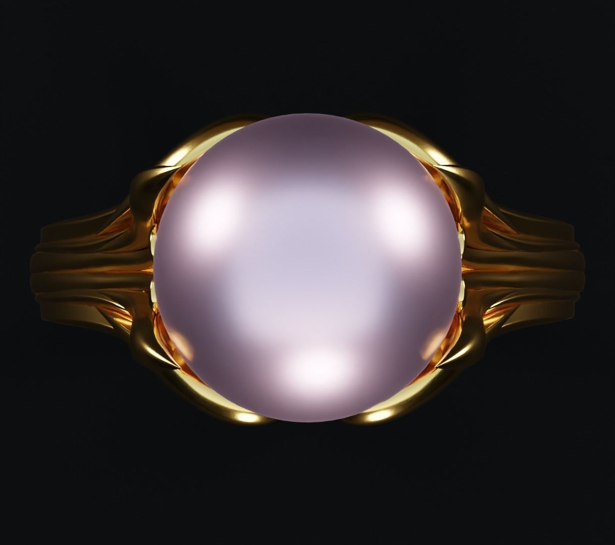 Pearl ring set 3D model collectible models 3D model_2
