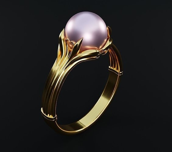 Pearl ring set 3D model collectible models 3D model