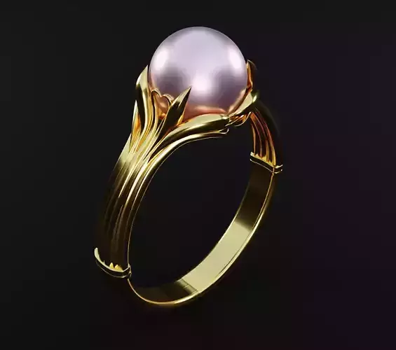 Pearl ring set 3D model collectible models