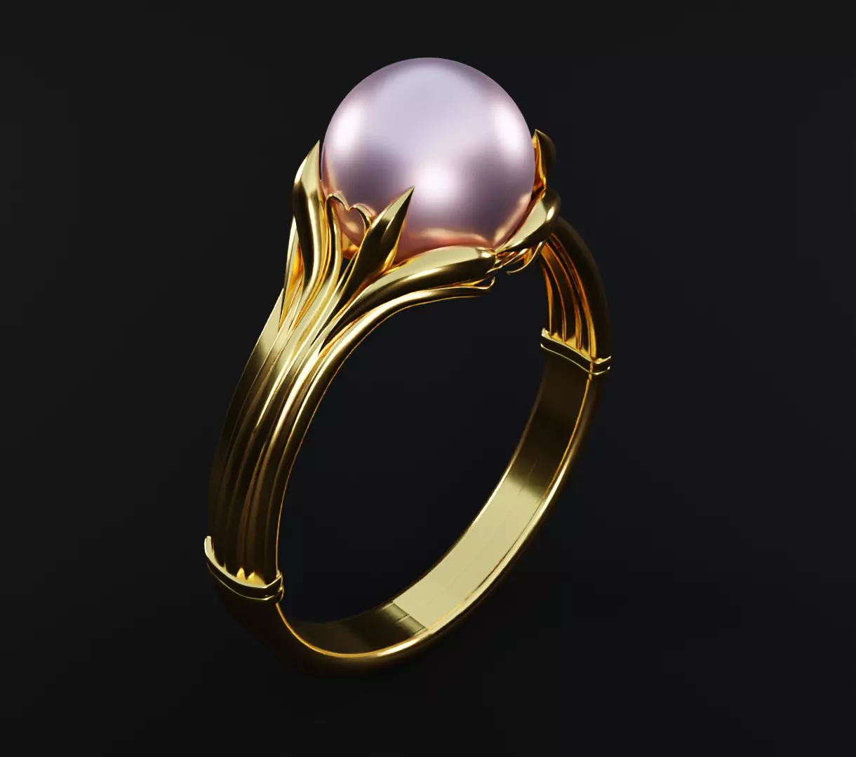 Pearl ring set 3D model collectible models 3D model_0