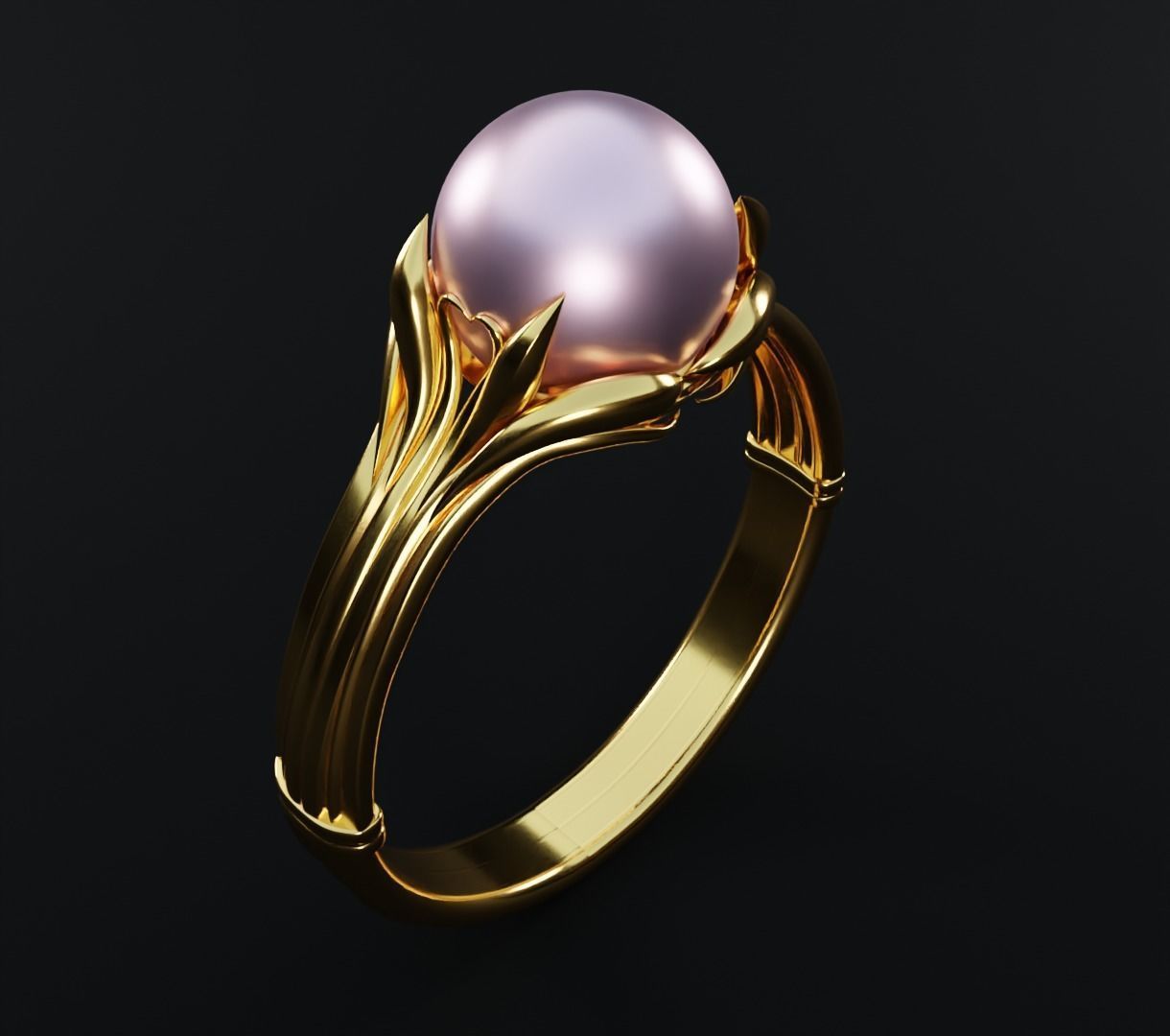 Pearl ring set 3D model collectible models 3D model_8