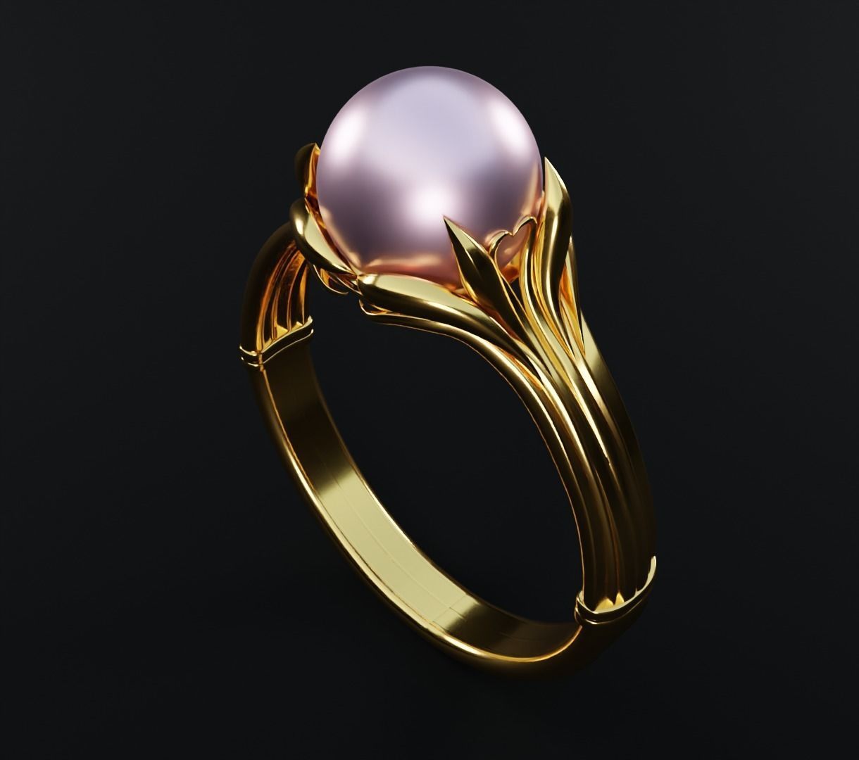 Pearl ring set 3D model collectible models 3D model_7