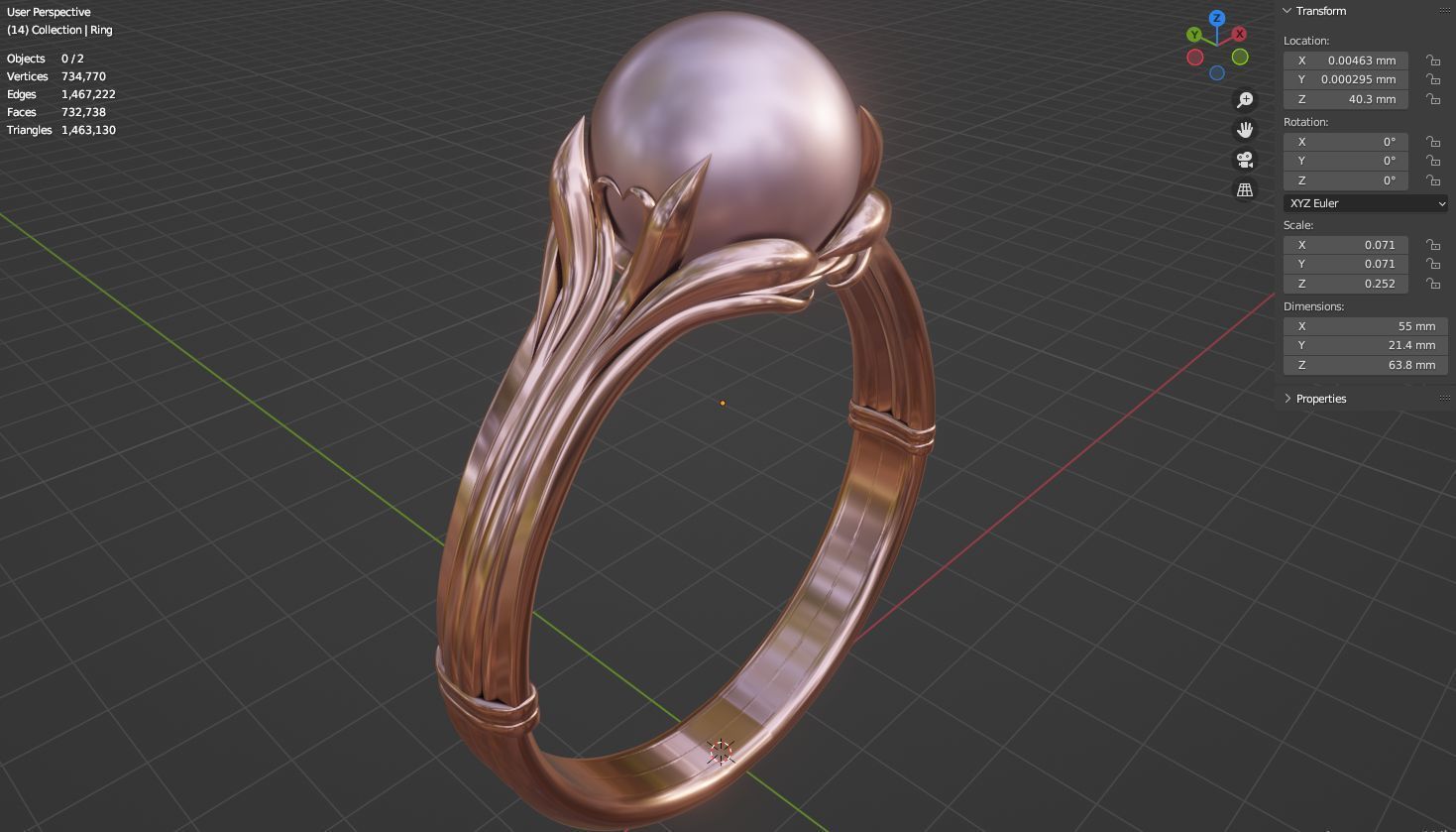 Pearl ring set 3D model collectible models 3D model_37