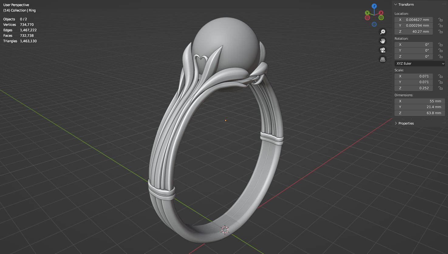 Pearl ring set 3D model collectible models 3D model_35