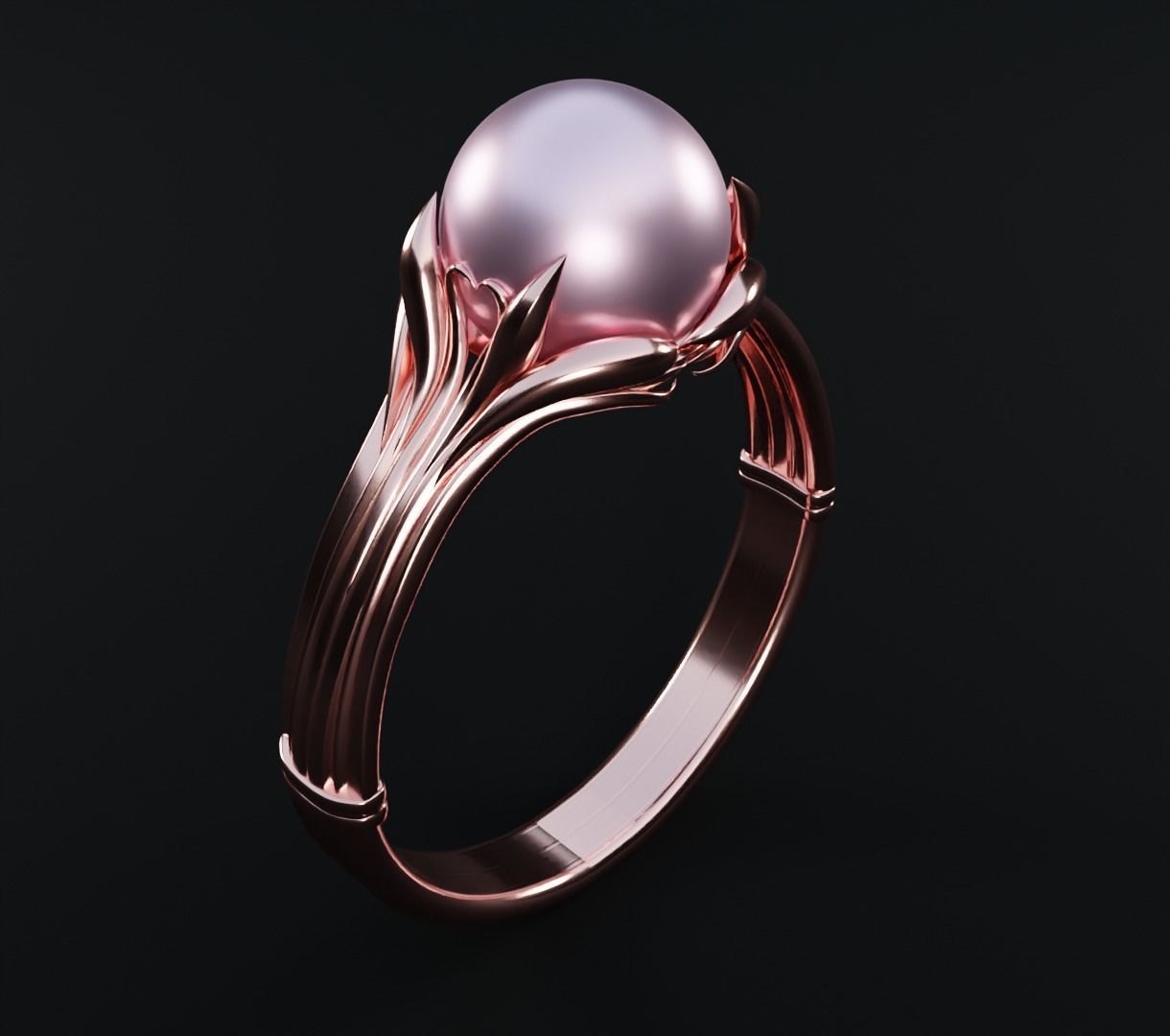 Pearl ring set 3D model collectible models 3D model_9