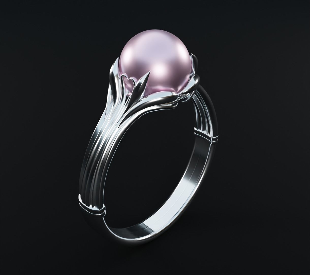 Pearl ring set 3D model collectible models 3D model_28