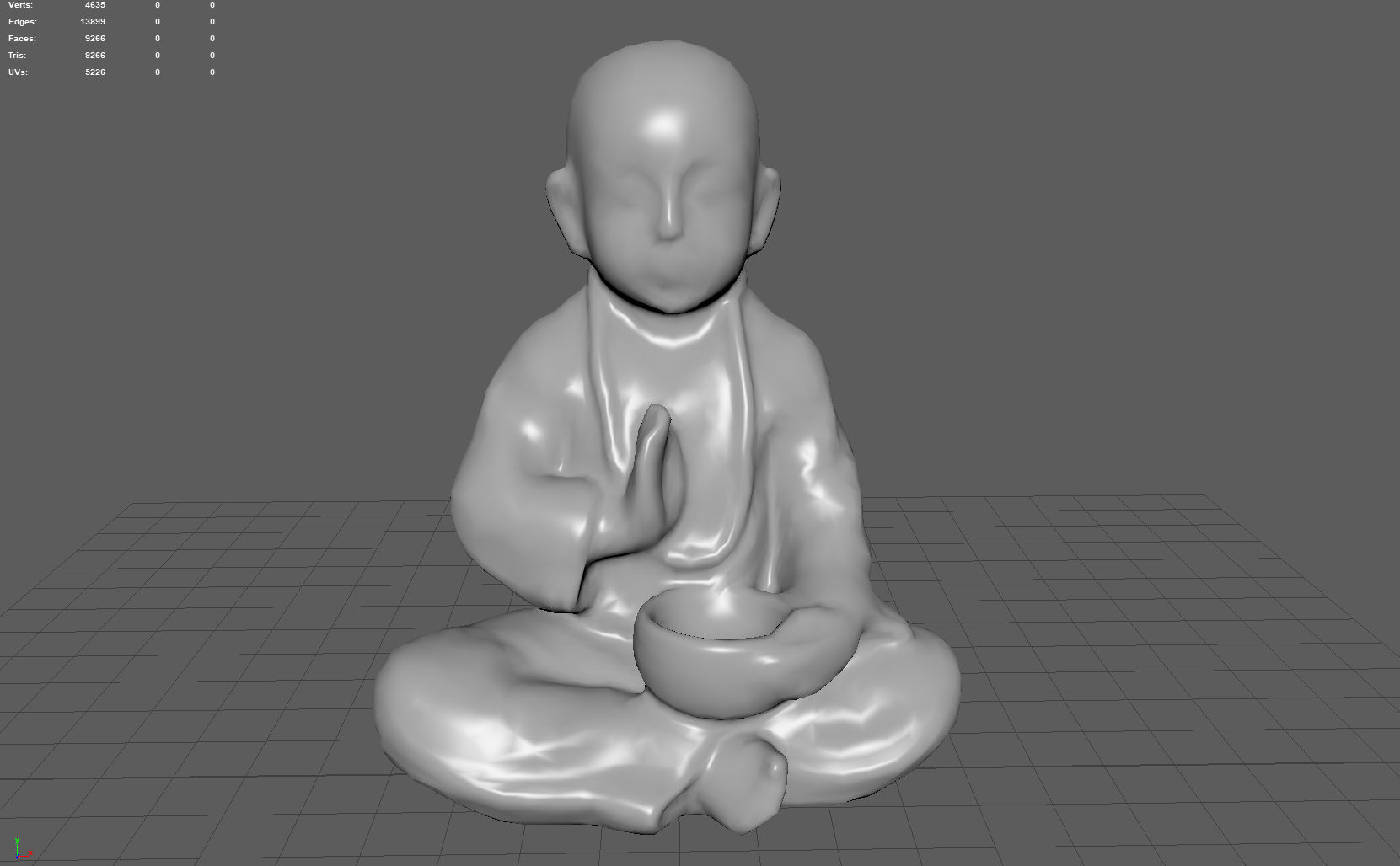 CHILD BUDDHA STATUE Low-poly 3D model_4