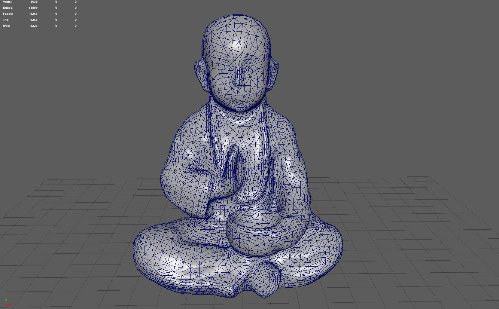 CHILD BUDDHA STATUE Low-poly 3D model_5