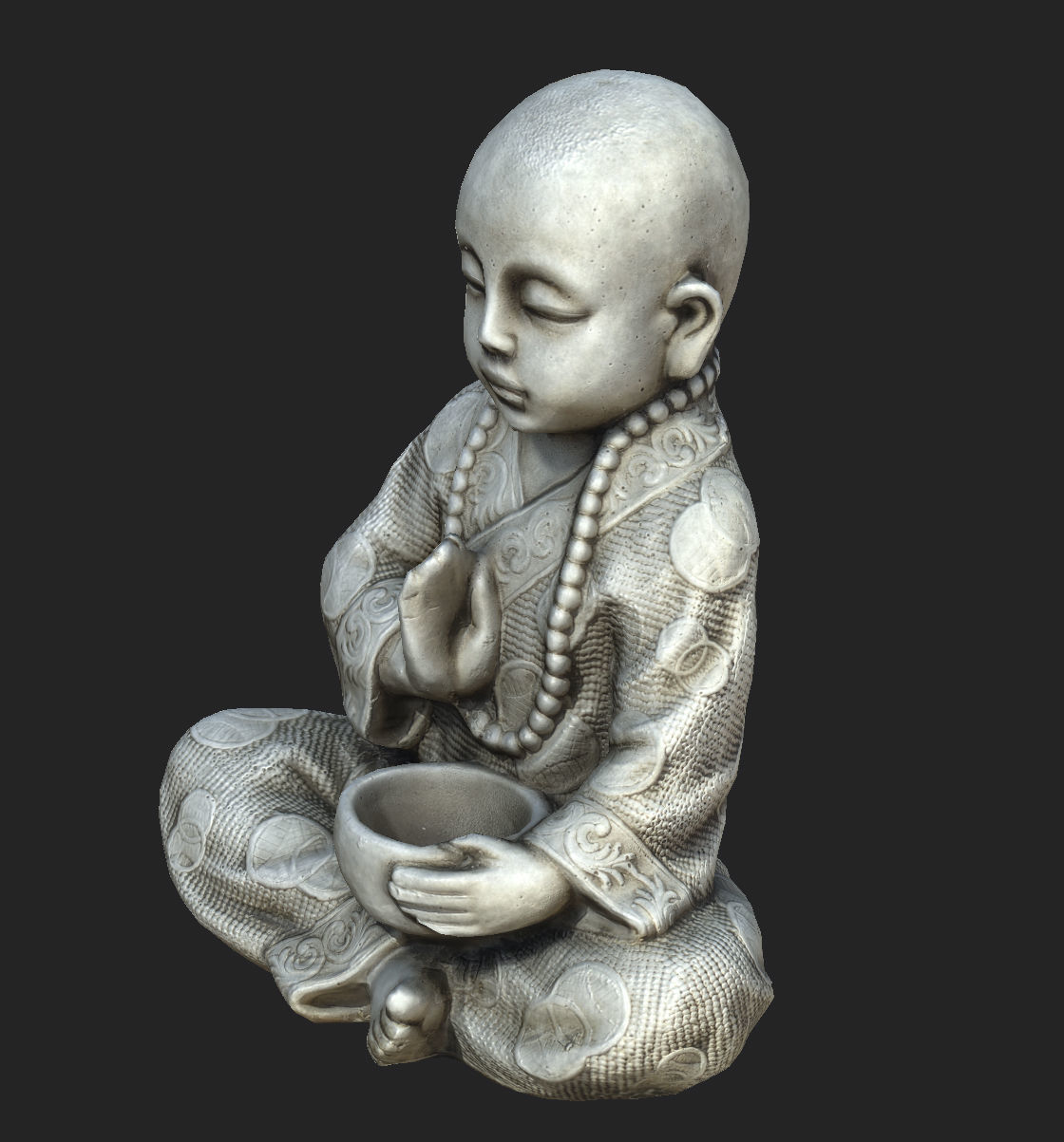 CHILD BUDDHA STATUE Low-poly 3D model_1