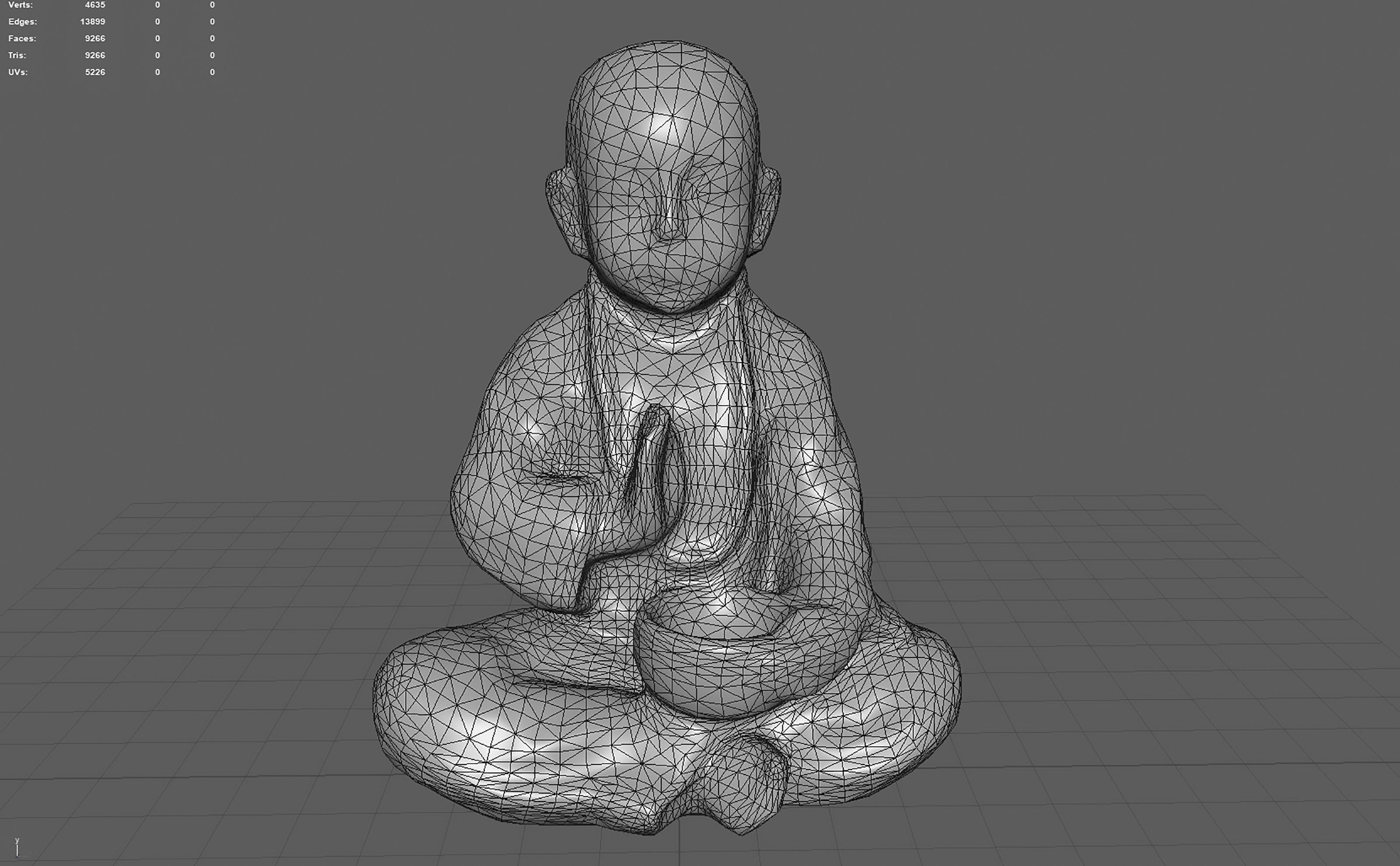 CHILD BUDDHA STATUE Low-poly 3D model_11