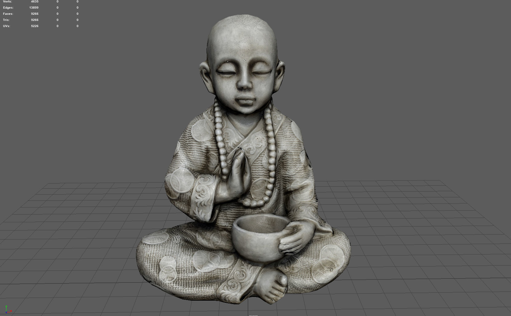 CHILD BUDDHA STATUE Low-poly 3D model_3