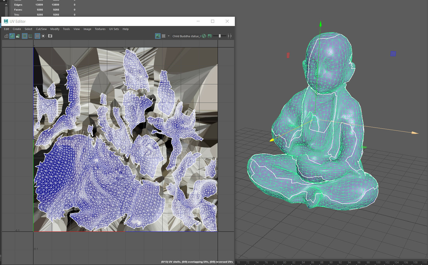 CHILD BUDDHA STATUE Low-poly 3D model_10