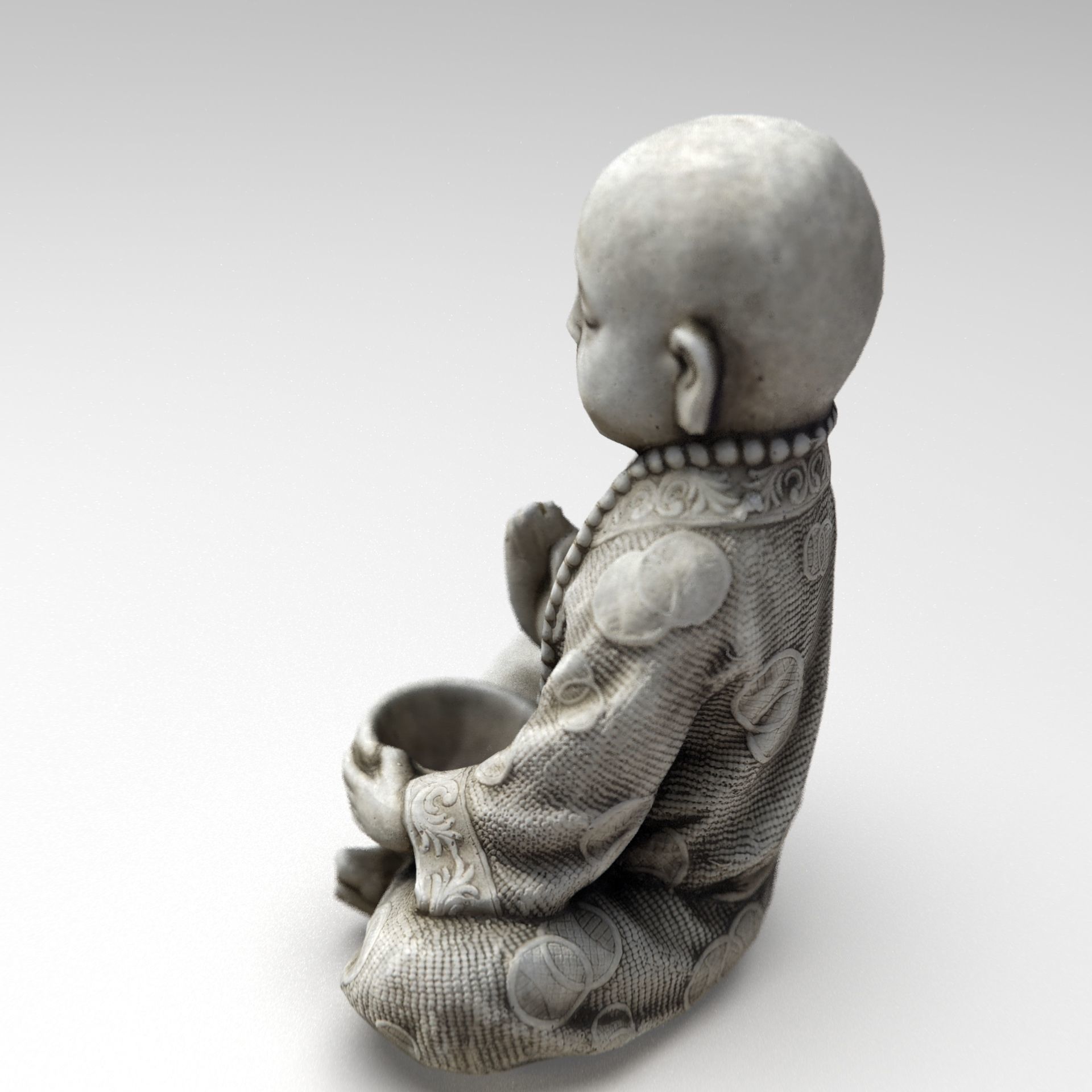 CHILD BUDDHA STATUE Low-poly 3D model_16