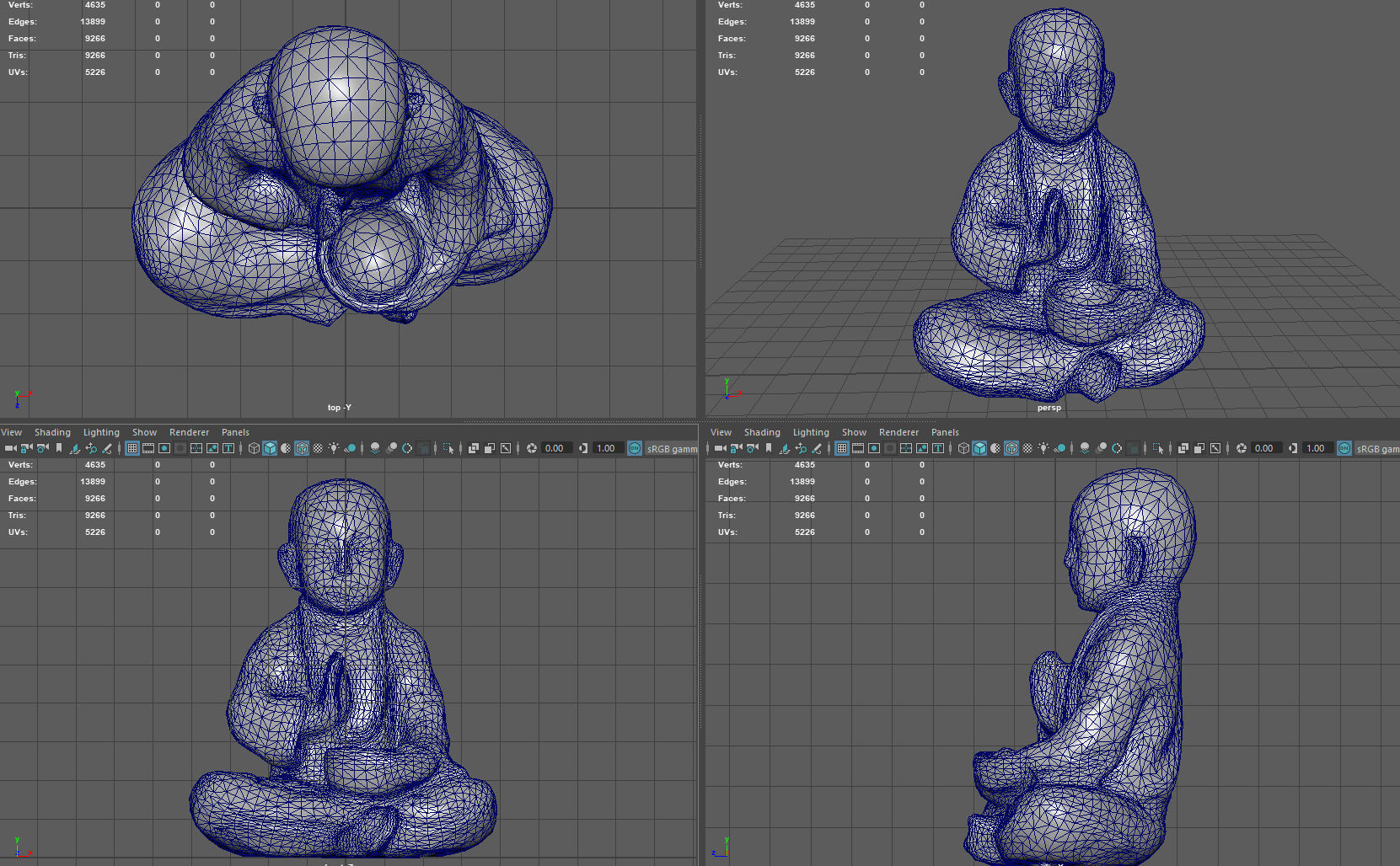 CHILD BUDDHA STATUE Low-poly 3D model_8
