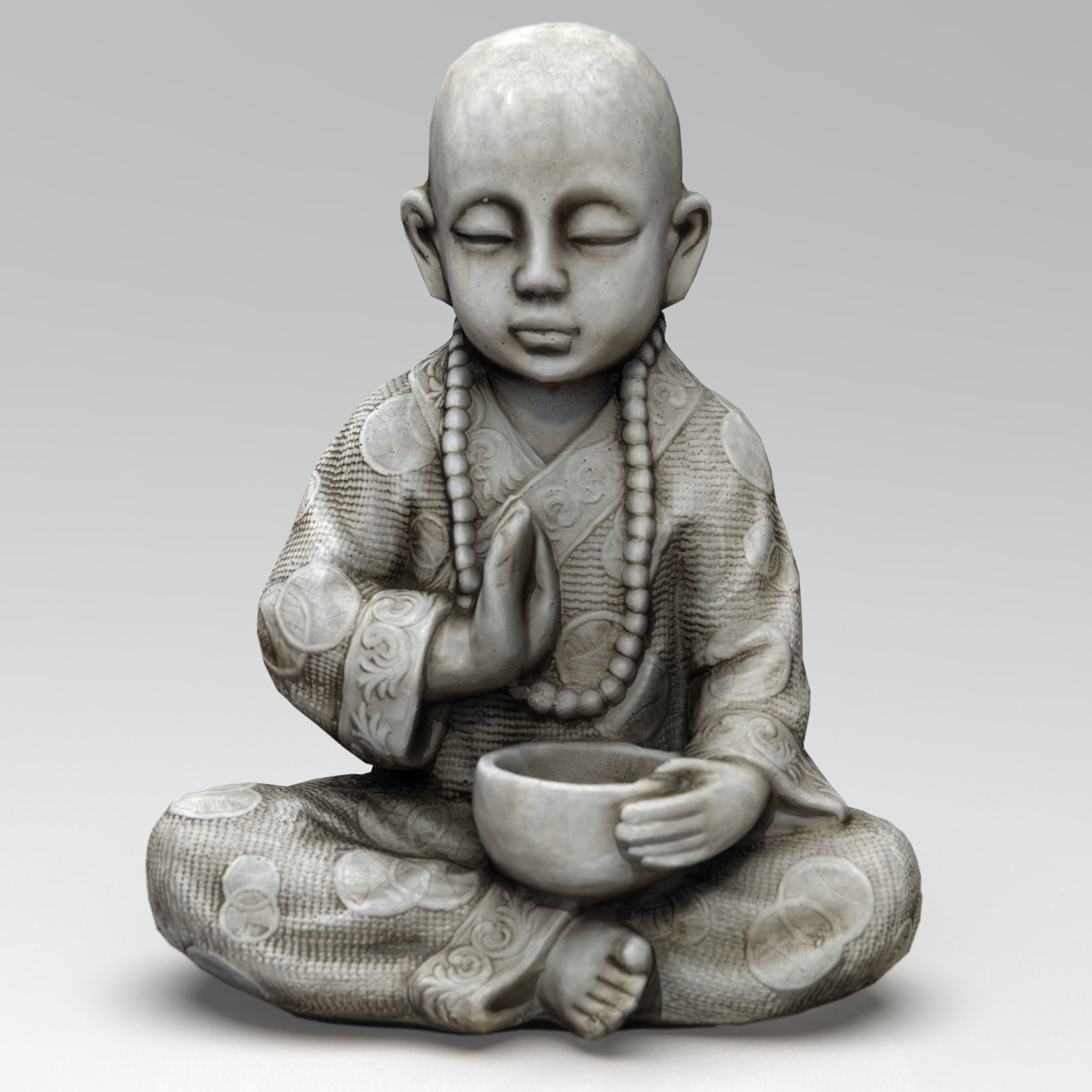 CHILD BUDDHA STATUE Low-poly 3D model_19