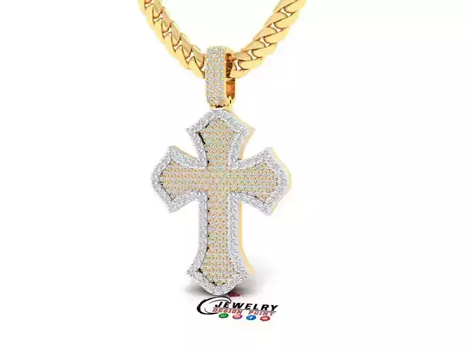 Custome Catholic Cross Diamond Pendant - Christian Necklace 