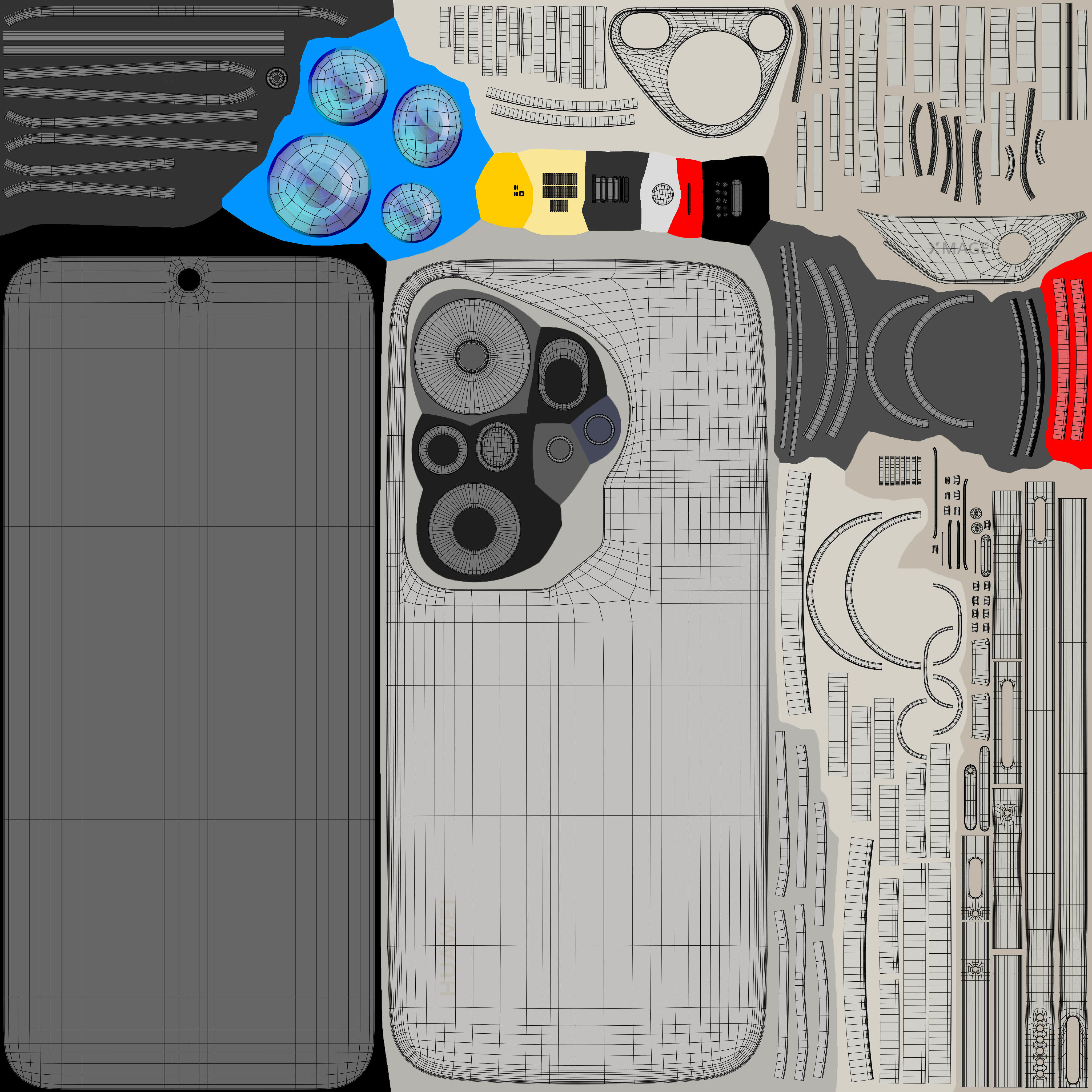 Huawei Pura 70 Ultra White Low-poly 3D model_11