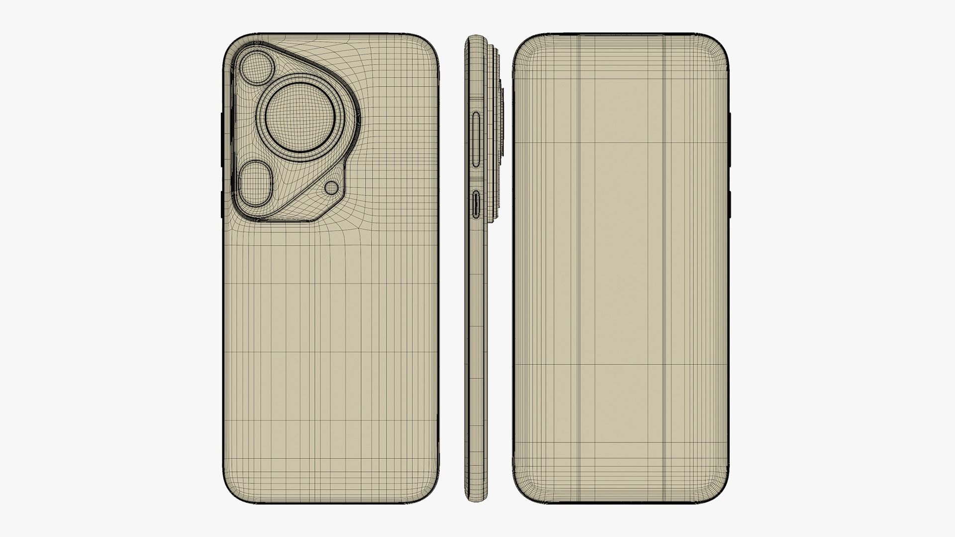 Huawei Pura 70 Ultra White Low-poly 3D model_14