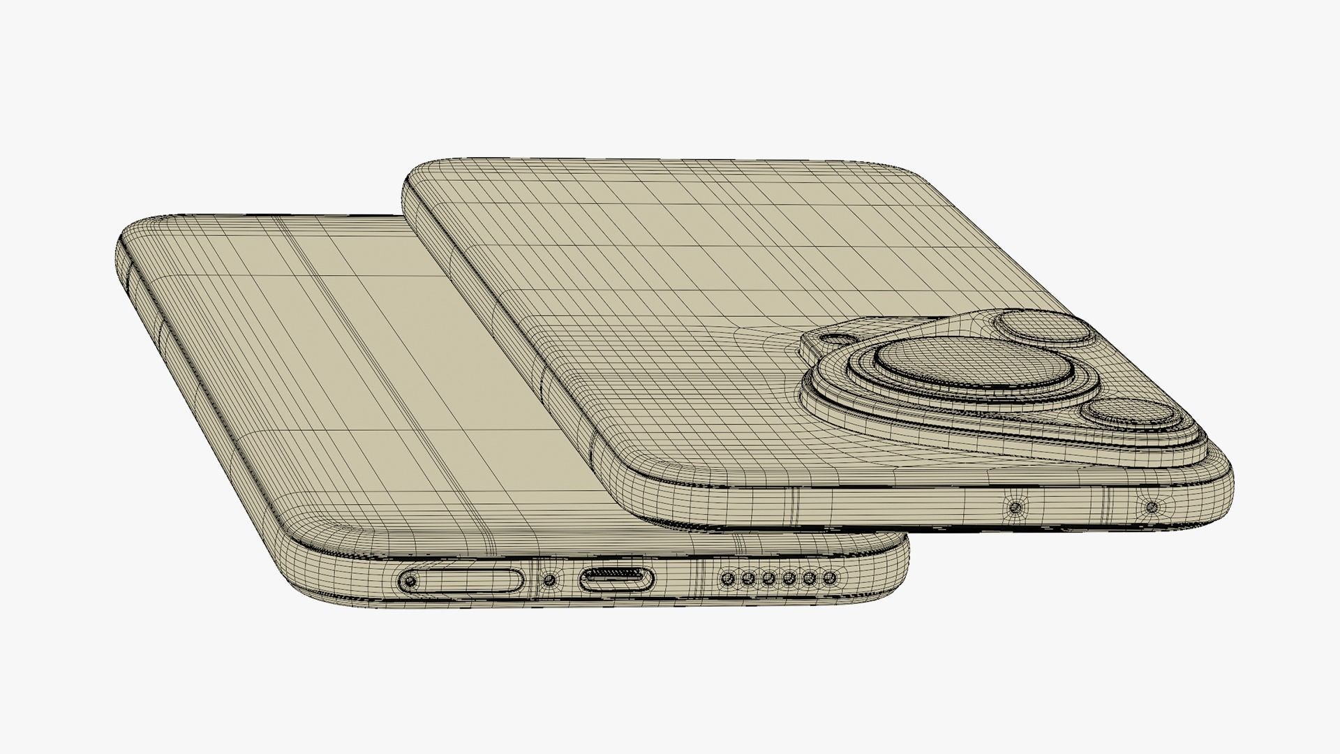 Huawei Pura 70 Ultra White Low-poly 3D model_19