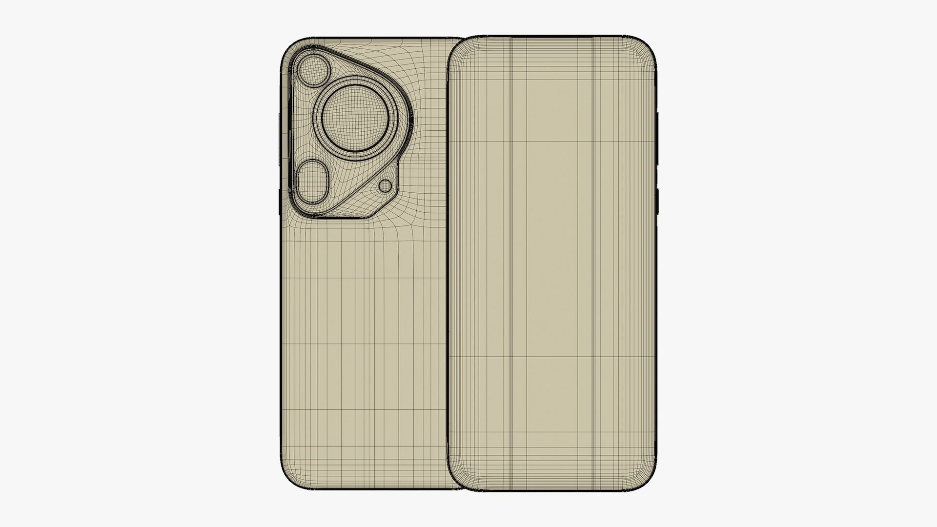 Huawei Pura 70 Ultra White Low-poly 3D model_13